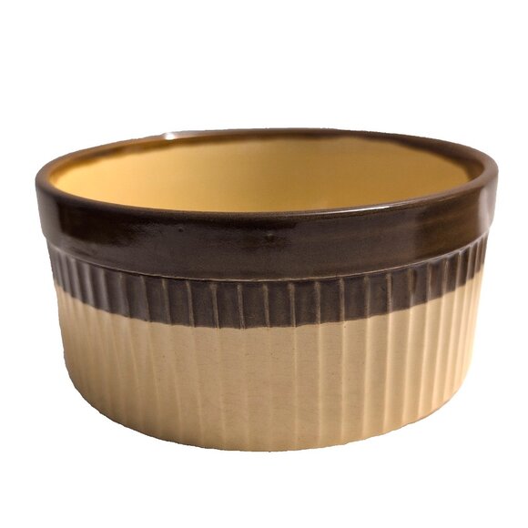 Set of 2 Vtg 60s T.G. Green "Granville" Casserole Bowls Brown/Honey Ribbed GUC - Picture 3 of 10